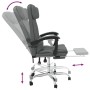 Silla de oficina reclinable con masaje de tela gris oscuro