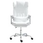 Silla de oficina reclinable masaje cuero sintético blanco