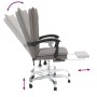 Silla de oficina reclinable de tela gris taupé