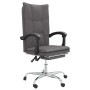 Silla de oficina reclinable cuero sintético gris