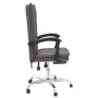 Silla de oficina reclinable cuero sintético gris
