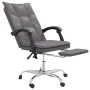 Silla de oficina reclinable cuero sintético gris
