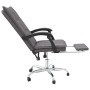 Silla de oficina reclinable cuero sintético gris