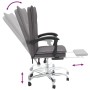 Silla de oficina reclinable cuero sintético gris