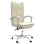 Silla de oficina reclinable cuero sintético crema