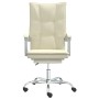 Silla de oficina reclinable cuero sintético crema