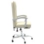Silla de oficina reclinable cuero sintético crema