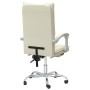 Silla de oficina reclinable cuero sintético crema