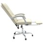 Silla de oficina reclinable cuero sintético crema