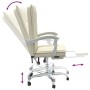 Silla de oficina reclinable cuero sintético crema