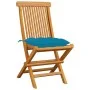 Gartenstühle, 8 Stück, massives Teakholz, hellblaue Kissen von vidaXL, Gartenstühle - Ref: Foro24-3072936, Preis: 488,01 €, R...
