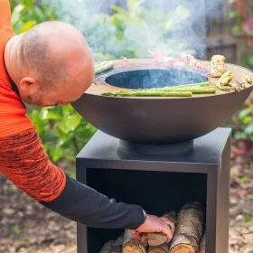 RedFire Garden fireplace with barbecue and cover ONYX Classic 60 cm by RedFire, Chimneys - Ref: Foro24-446955, Price: 313,01 ...