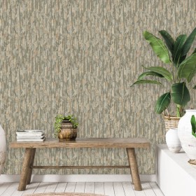 DUTCH WALLCOVERINGS Grüne und beige Phoenix-Tapete von DUTCH WALLCOVERINGS, Bemaltes Papier - Ref: Foro24-442596, Preis: 22,3...
