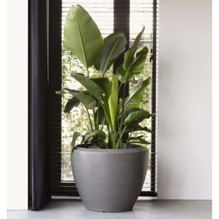Capi Conical-shaped Arc Granite Planter in anthracite gray 60x48cm by Capi, Pots and planters - Ref: Foro24-442112, Price: 13...
