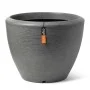 Capi Conical-shaped Arc Granite Planter in anthracite gray 60x48cm by Capi, Pots and planters - Ref: Foro24-442112, Price: 13...