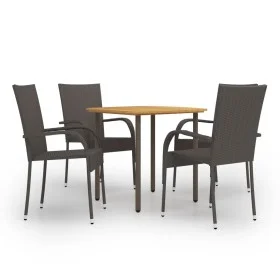 5 Piece Brown Rattan Garden Dining Furniture Set by vidaXL, Garden sets - Ref: Foro24-3072484, Price: 339,44 €, Discount: %