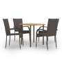 5-teiliges Garten-Essmöbel-Set aus braunem Rattan von vidaXL, Gartensets - Ref: Foro24-3072484, Preis: 313,72 €, Rabatt: %