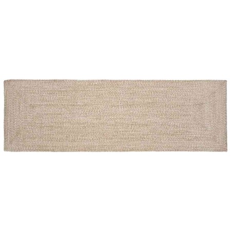 Alfombra Natural y blanco 60 x 250 cm yute