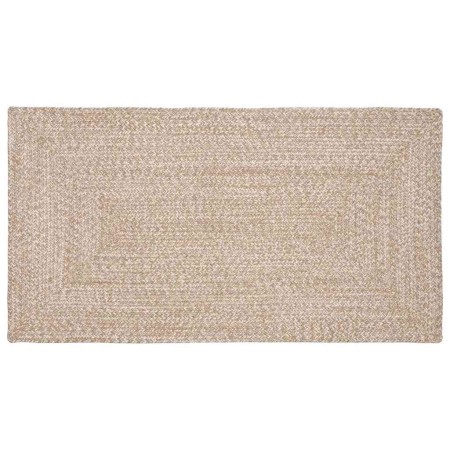 Alfombra Natural y blanco 80 x 150 cm yute