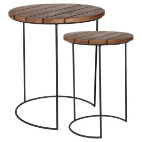 H&S Collection 2-Piece Brown Teak Side Table Set by H&S Collection, Side tables - Ref: Foro24-442180, Price: 59,07 €, Discoun...