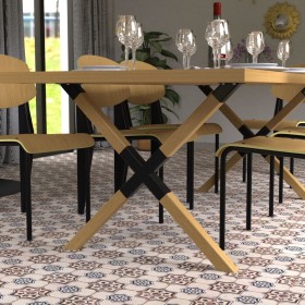 CIME Patas de mesa en forma de X madera y metal natural 77,8x71