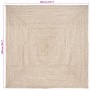 Alfombra Natural y blanco 200 x 200 cm yute