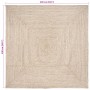 Alfombra Natural y blanco 240 x 240 cm yute