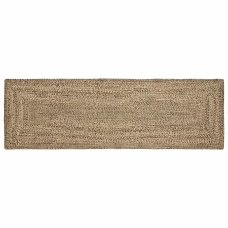 Alfombra Natural y negro 80 x 200 cm yute