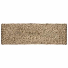 Alfombra Natural y negro 80 x 250 cm yute