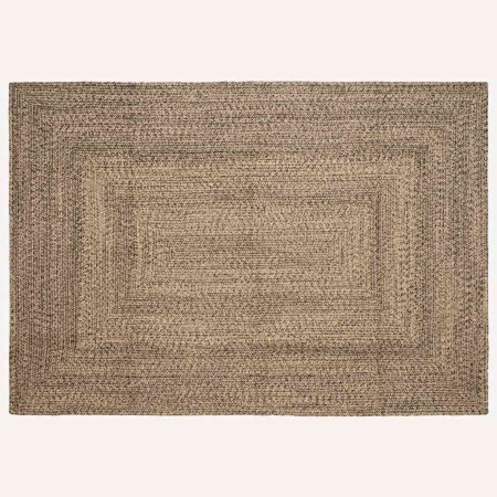 Alfombra Natural y negro 160 x 230 cm yute