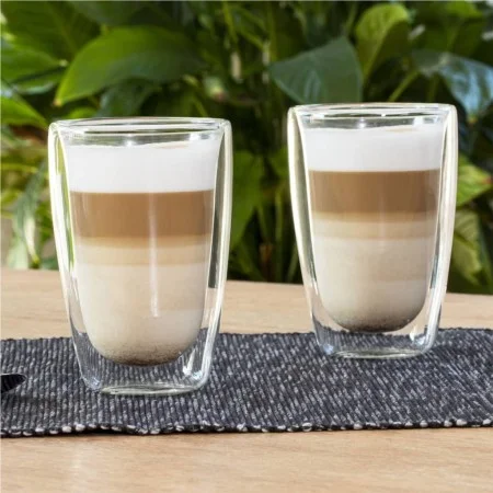 HI Set of glasses for coffee macchiato 2 units transparent 400 ml by HI, Coffee and tea cups - Ref: Foro24-445571, Price: 17,...