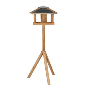 Esschert Design Mesa para pájaros con silo y tejado cuadrado