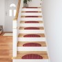 Alfombras autoadhesivas para escaleras 15 pcs Rojo