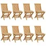 Gartenstühle 8 Einheiten aus Teakholz mit beigen Kissen von vidaXL, Gartenstühle - Ref: Foro24-3072935, Preis: 508,64 €, Raba...
