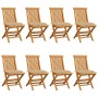 Gartenstühle 8 Einheiten aus Teakholz mit beigen Kissen von vidaXL, Gartenstühle - Ref: Foro24-3072935, Preis: 510,43 €, Raba...