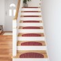 Alfombras autoadhesivas para escaleras 15 pcs Rojo