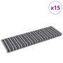 Alfombras autoadhesivas para escaleras Rayado 15 pcs Gris