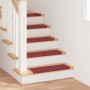Alfombras autoadhesivas para escaleras Rayado 15 pcs Rojo