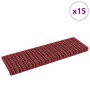 Alfombras autoadhesivas para escaleras Rayado 15 pcs Rojo