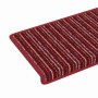 Alfombras autoadhesivas para escaleras Rayado 15 pcs Rojo