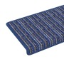 Alfombras autoadhesivas para escaleras Rayado 15 pcs Azul
