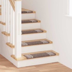 Alfombras autoadhesivas para escaleras 15 pcs Marrón