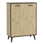 FMD Mueble zapatero 5 compartimentos roble artesanal