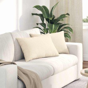 Cojines de sofá 2 pcs Crema 60 x 40 cm Tela de pana