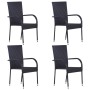 5-teiliges Garten-Essmöbel-Set aus schwarzem Rattan von vidaXL, Gartensets - Ref: Foro24-3072492, Preis: 359,47 €, Rabatt: %