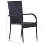 5-teiliges Garten-Essmöbel-Set aus schwarzem Rattan von vidaXL, Gartensets - Ref: Foro24-3072492, Preis: 350,23 €, Rabatt: %