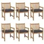 Sillas de jardín 6 uds madera maciza de teca cojines antracita de vidaXL, Sillas de jardín - Ref: Foro24-3073046, Precio: 879...