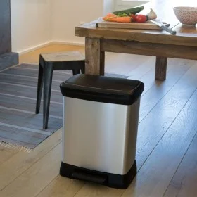Curver Rectangular Silver Deco Pedal Bin 30 L by Curver, Garbage cans and trash cans - Ref: Foro24-443828, Price: 60,71 €, Di...