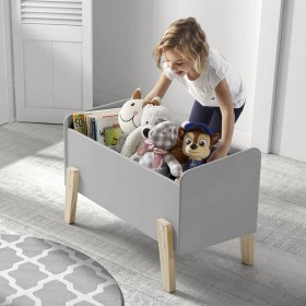 Vipack Caja para juguetes Kiddy madera gris frío