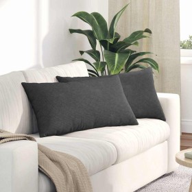 Cojines de sofá 2 pcs Gris oscuro 80 x 40 cm Tela de pana